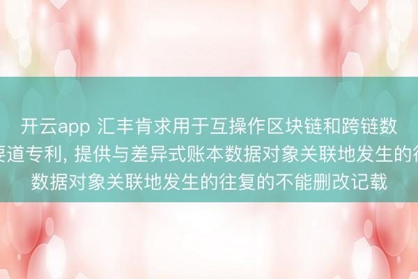 开云app 汇丰肯求用于互操作区块链和跨链数据音尘通讯系统和要道专利, 提供与差异式账本数据对象关联地发生的往复的不能删改记载